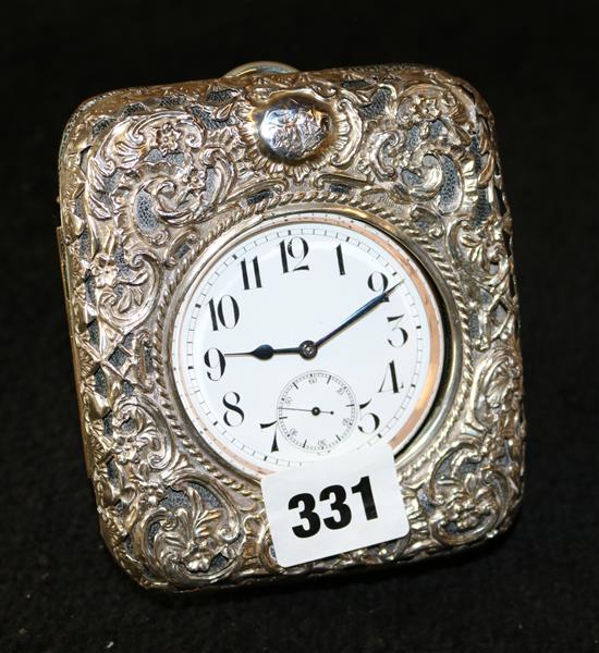 Silver cased timepiece